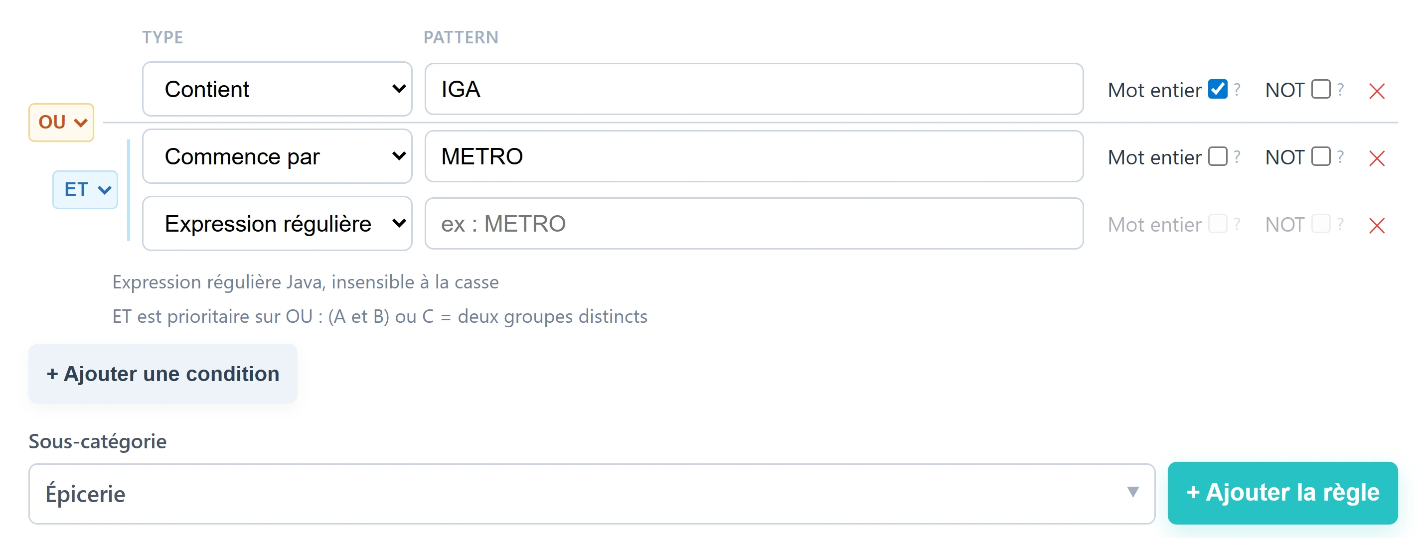 Budgetsy — catégorisation